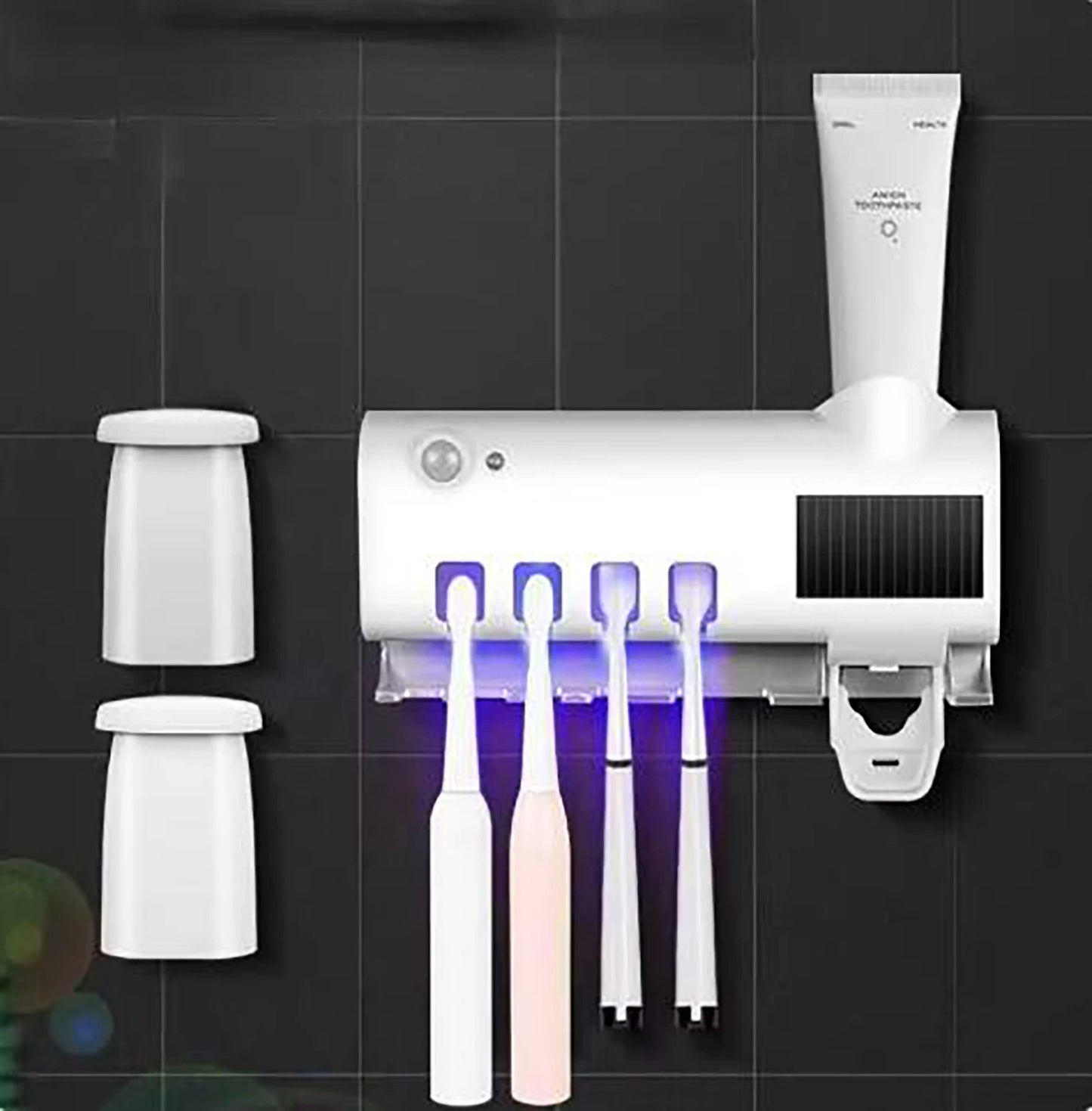 1PC bracket type automatic toothbrush and toothpaste dispenser set