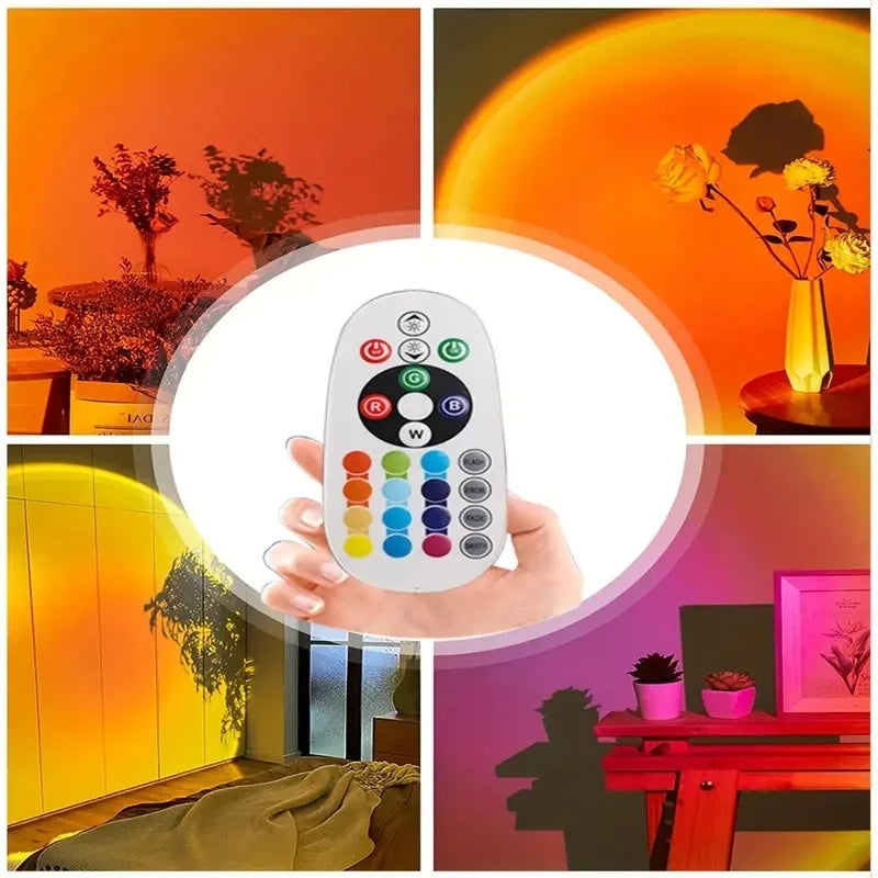 Sunset Projection Light – 16-Color LED, Remote, Mood Light