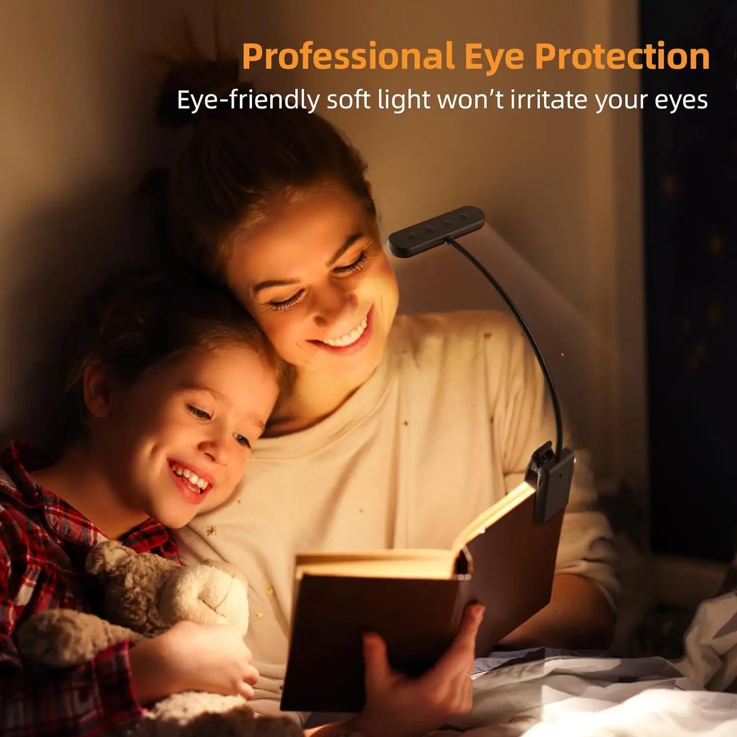 Portable Clip-On Book Light – 14 LEDs, USB Charging