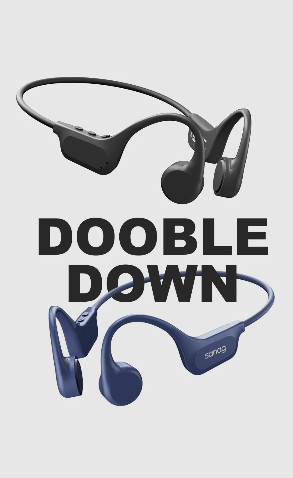 Bone Conduction Earphones – 32GB, Bluetooth, Waterproof for Swimming & Riding