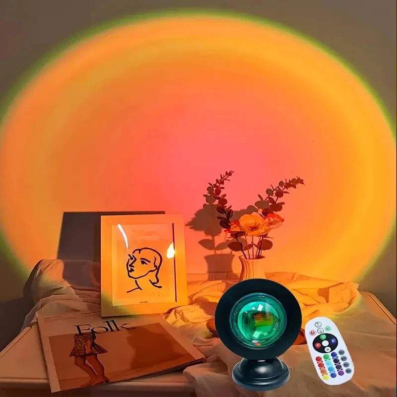 Sunset Projection Light – 16-Color LED, Remote, Mood Light