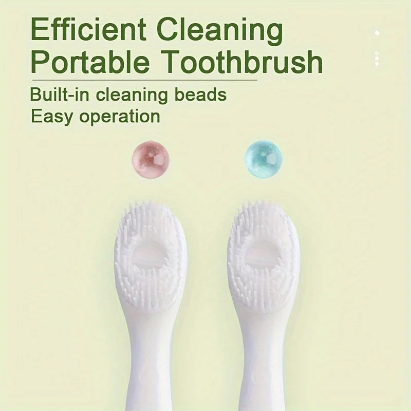 20-Piece Mint & Peach Soft Bristle Travel Toothbrushes brush without using water