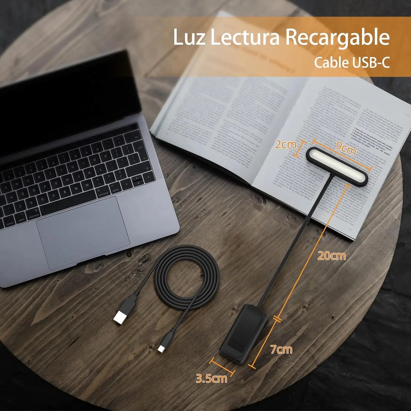 Portable Clip-On Book Light – 14 LEDs, USB Charging