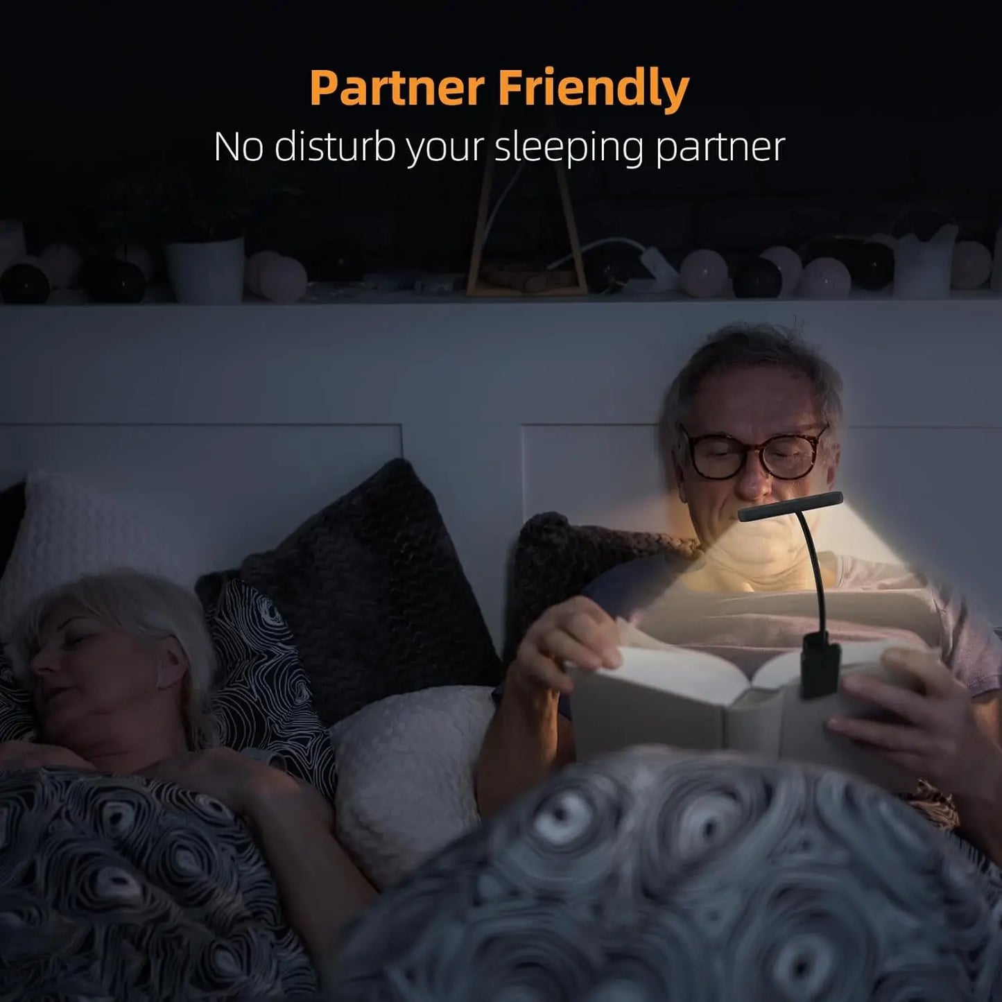 Portable Clip-On Book Light – 14 LEDs, USB Charging