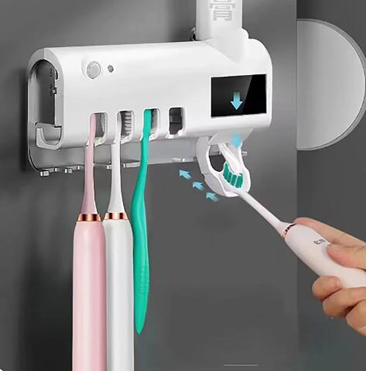 1PC bracket type automatic toothbrush and toothpaste dispenser set