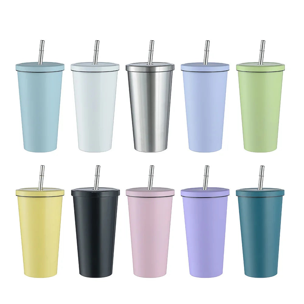 750ml Large Capacity Stainless Steel Straw Tumbler