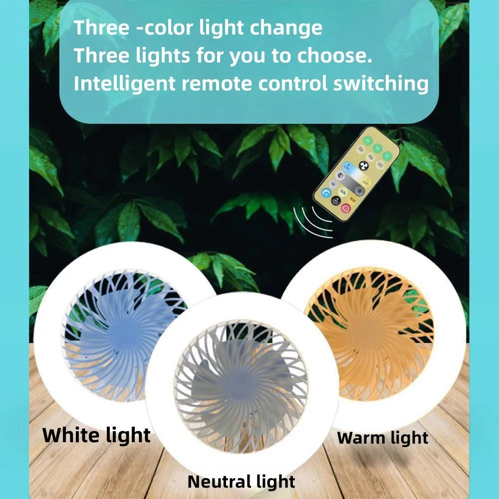 2-in-1 Three-speed Mode Remote Control LED Fan