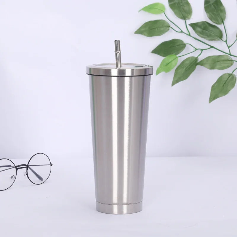 750ml Large Capacity Stainless Steel Straw Tumbler