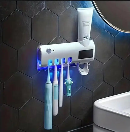 1PC bracket type automatic toothbrush and toothpaste dispenser set